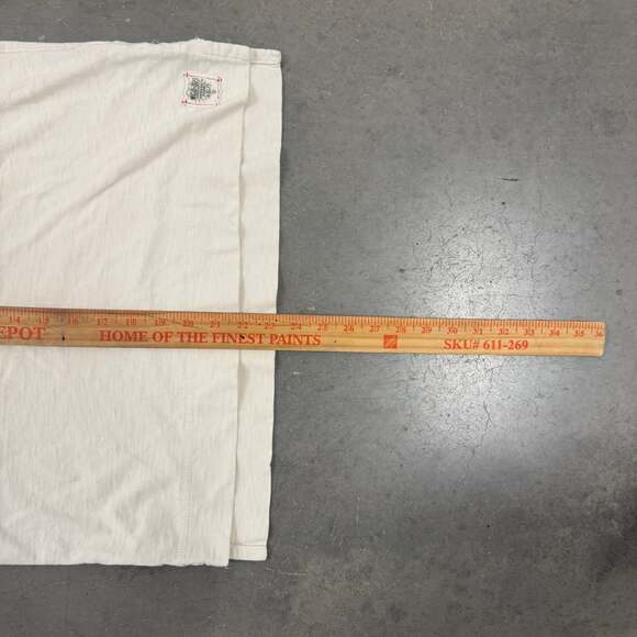 Y2K Cream Henley Long Sleeve Shirt Military Inspired Raw Stitch Small - Picture 5 of 6